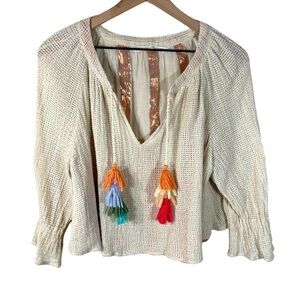 Zara Trafalou Collection Cropped Woven Top, Size M